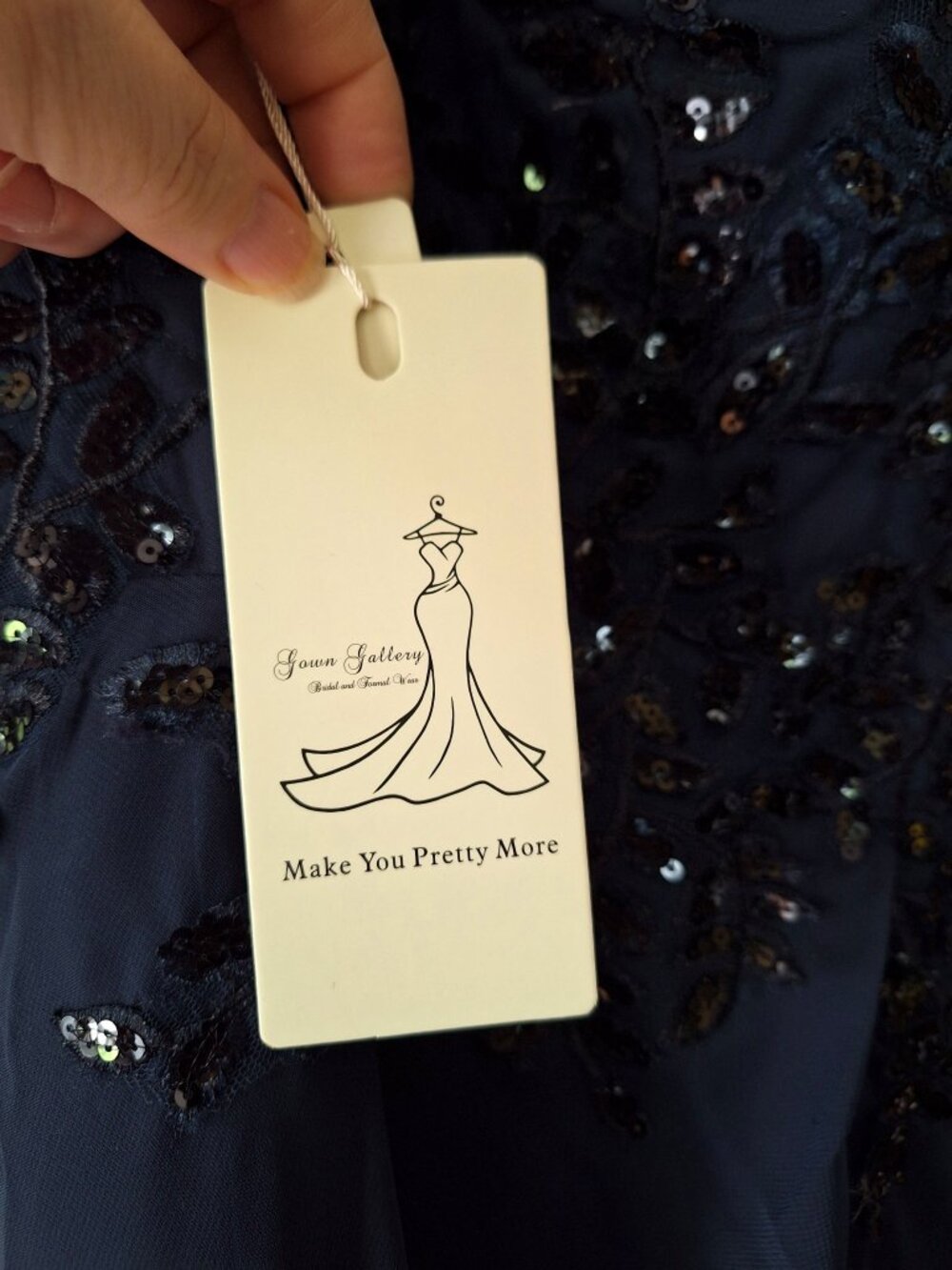 Gown Gallery Navy Sequin Mother of Bride Dress 18W 1X NWT Chiffon - Picture 8 of 11
